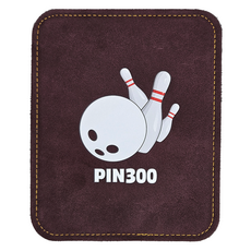 FIN300 保齡球皮革球巾, 酒紅色+白色, 1個