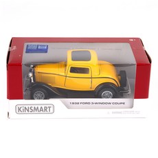 KiNSMAR 1932 福特 3-Window Coupe KT5332 汽車可動玩具, 黃色, 1個