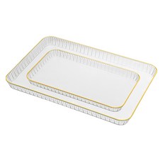 마켓피오 주방 고급 pp 다용도 직사각형 트레이 2종 세트, 타입2, 1세트