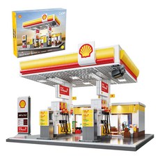 CaDA 咔搭 殼牌加油站積木玩具 C66026W