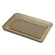 마켓피오 주방 고급 pp 다용도 직사각형 트레이 2종 세트, 타입1, 1세트