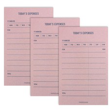 페이퍼리안 메이크어메모 메모패드, 지출기록, 80매, 3개