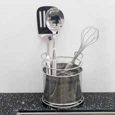 msliving 不鏽鋼圓形4格餐具筒 小, 1個, 單一顏色