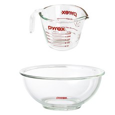파이렉스 계량컵 250ml + 믹싱볼 1.4L 세트, 혼합색상, 1세트