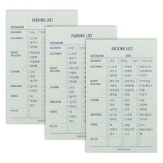 페이퍼리안 메이크어메모 메모패드, 팩킹리스트, 80매, 3개
