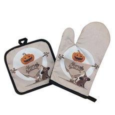 Maket Gamseong 廚房萬聖節杯墊 + 手套套裝, 稻草人, 1套