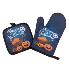 Maket Gamseong 廚房萬聖節杯墊 + 手套套裝, 南瓜, 1套