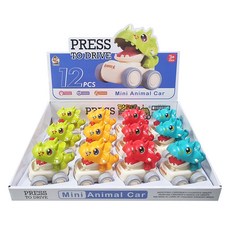 GECHUANGYOUPIN 푸쉬고 디노 트리케라톱스 작동완구 12p 세트, 1세트