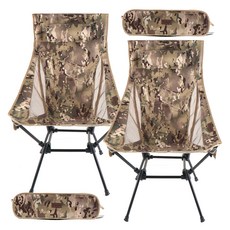 Breeze Moon CORDURA方形輕量長版休閒椅 露營椅 2入 + 收納袋 2入, 多地迷彩, 1套