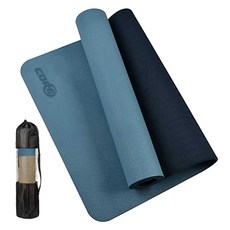 高級TPE瑜珈墊 + 彈力帶 + 收納袋組合, 藍色(瑜珈墊), 1套