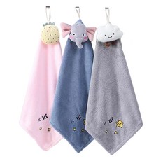 Wonine High 超細纖維擦手巾 3件組, 粉紅色, 藍色, 灰色, 1套