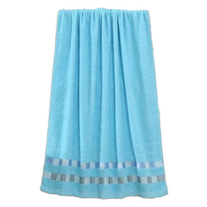 원이네 부드러운 목욕 타월 70 x 140 cm 면사, 블루, 1개