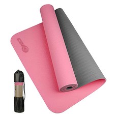 高級TPE瑜珈墊 + 束帶 + 收納袋, 粉紅色, 1套
