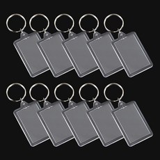透明壓克力帶框照片鑰匙圈04中號, 10個, 鑰匙圈(單一顏色)