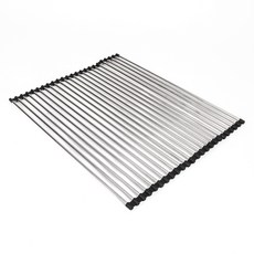 4BNK 不鏽鋼水槽瀝水捲簾架 24管, 銀色, 1個