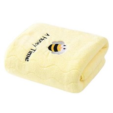 Woni家 波浪設計浴巾 300g 混紡, 1個, 黃色