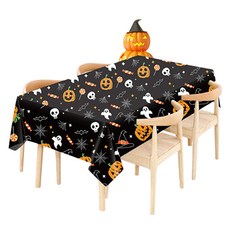 Maket Gamseong 萬聖節圖案PE餐桌布 黑色, 1入, 5個