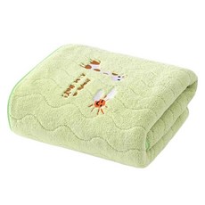 원이네 물결 디자인 바스타월 300g 혼방, 그린, 1개