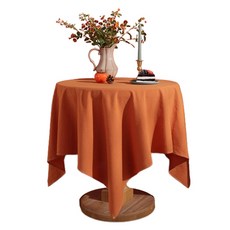 Maket Gamseong 萬聖節裝飾圓形桌布 圓形 南瓜色, 1個, 1入