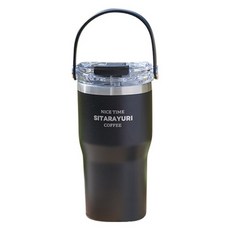 Sitarayuri T37提把直飲吸管兩用保溫杯, 600ml, 1入, 黑色