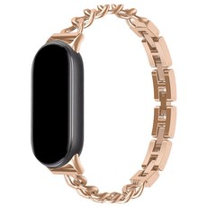 SPACE SHIELD 小米手環相容鍊式手鍊金屬錶帶, 玫瑰金