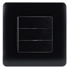 CHEIL ELECTRIC 方形黑色開關 3路3孔, 1個