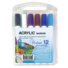 다다 삼각 수성 아크릴 다용도 마카펜, 12색, 1개