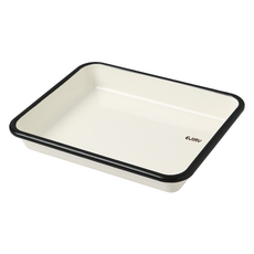 EJIRY Lemo 琺瑯方形托盤, 1個, 奶油象牙白
