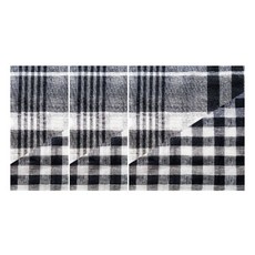 CASA VERDE Rowen 格紋雙層紗色織棉廚房巾 M 52 x 52 cm, 黑色, 3個