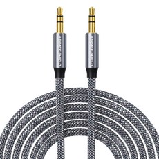 SPACE SHIELD 3.5mm 3極 AUX 立體聲耳機音訊線 5m, 1個, 灰色, 單一商品