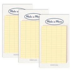 페이퍼리안 플랜마커 메이크어메모 점착메모지, 그리드 옐로우, 1개입, 3개