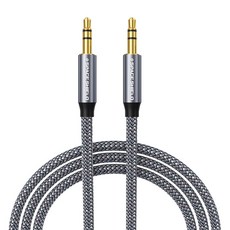 SPACE SHIELD 3.5mm 3極 AUX 立體聲耳機音源線 1.5m, 1個, 灰色, 單一商品