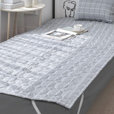 Magic Bed 日常簡約四季綁帶薄墊, 灰細條紋