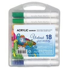 다다 삼각 수성 아크릴 다용도 마카펜, 18색, 1개