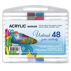 다다 삼각 수성 아크릴 다용도 마카펜, 48색, 1개