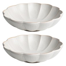 Sinogi花朵前麥片圓碗 3號, 白色, 2個