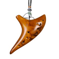 OYGYU 音樂陶笛 附繩袋 抹布, 黃色, 1個, 單一商品