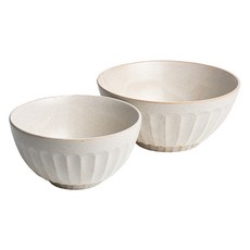 Sinogi花朵陶瓷飯碗+湯碗組, 白色, 飯碗+湯碗, 1組