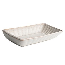 Shinogi 花卉陶瓷沙拉碗 長方碗 3號, 白色, 1個