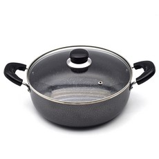 Elrim Sliver金屬雙耳鍋, 24cm, 1個, 黑色