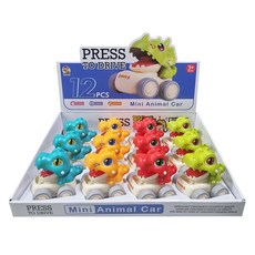 世界流通 Push Go 恐龍暴龍可動玩具 12入組, 混色, 1套