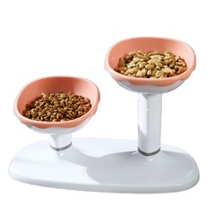 DING DONG PET 寵物Cream Dolce Highline雙碗餐具, 1個, 粉紅色