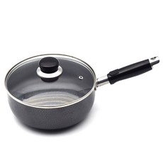 윌리브 인덕션 실버 메탈릭 분체 편수냄비, 20cm, 블랙, 1개