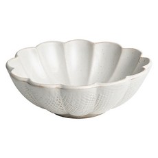 Shinogi花卉圖案圓形麥片碗2號, 白色, 1個