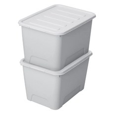 가쯔 국내 제조 마카롱 리빙박스, 라이트그레이, 120L, 2개