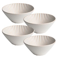 Sinogi線條圓碗 2號, 白色, 4個