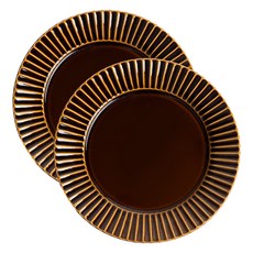 시노기 라인 원형접시, 카멜, 2개