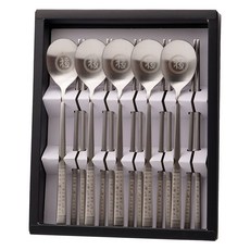 TABLE Art. 訓民正音 5人份餐具組, 銀色(湯匙, 筷子), 湯匙 5p + 筷子 5p + 收納盒, 1套