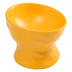 Mr. Chuchu 寵物斜口陶瓷碗, 1個, 黃色