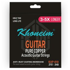 KHONEIM 高級民謠吉他弦 6件組 4W277, 1個, 混合顏色, KAP-010